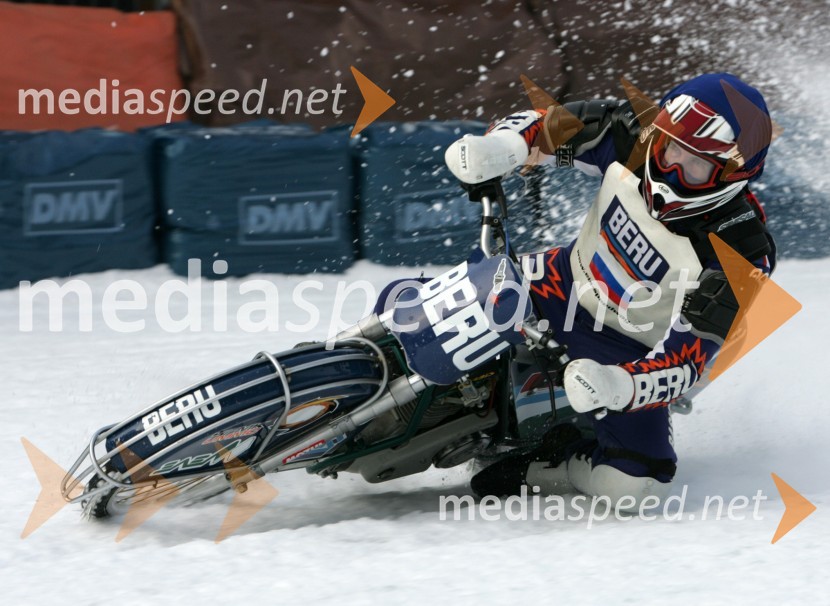 Nikolaj Krasnikov (Rusija)SPEEDWAY NA LEDU, polfinale svetovnega prvenstva posameznikov, 2. dirka