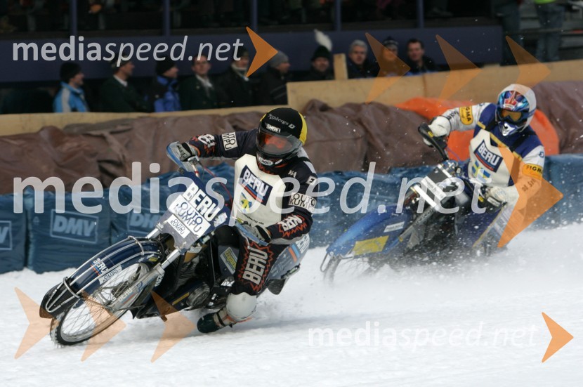 Per Olov Serenius in Per Anders Lindström (oba Švedska)
SPEEDWAY NA LEDU, polfinale svetovnega prvenstva posameznikov, 2. dirka