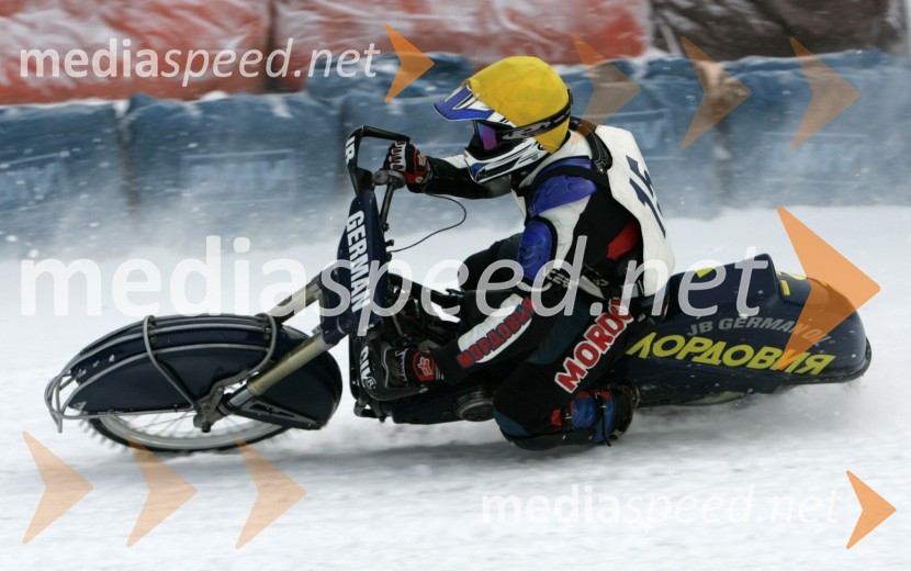 Younir Bazeev (Rusija)SPEEDWAY NA LEDU, polfinale svetovnega prvenstva posameznikov, 2. dirka