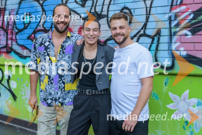  Marko Kocjan - Emkej, glasbenik;  Mia Puhar Rodin - Masayah, pevka;  Michael Leopold- Leopold I., glasbenikFrišno/Fresh, dan nove slovenske glasbe 2023