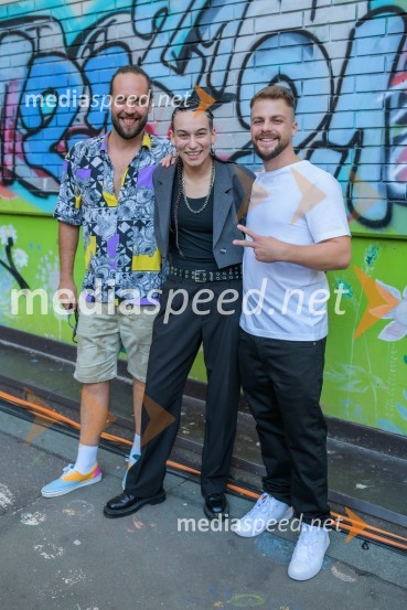  Marko Kocjan - Emkej, glasbenik;  Mia Puhar Rodin - Masayah, pevka;  Michael Leopold- Leopold I., glasbenikFrišno/Fresh, dan nove slovenske glasbe 2023