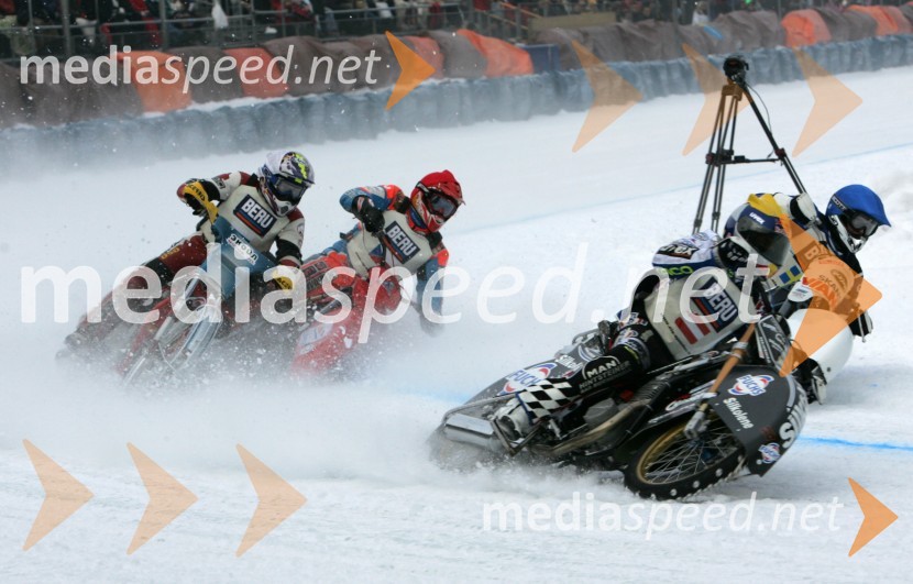 Franz Zorn (Avstrija), Dmitri Bulankin (Rusija), Per Anders Lindström (Švedska) in Jan Klatovsky (Češka)SPEEDWAY NA LEDU, polfinale svetovnega prvenstva posameznikov, 2. dirka
