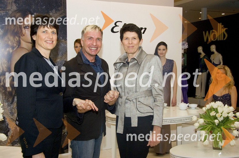 Tjaša Šter, direktorica Step One d.o.o., Igor Jelen - Iggy, lastnik plesnega studia Igen in Helena Draškovič, direktorica Magistrat International 
 
Etam, modna revija v Emporiumu