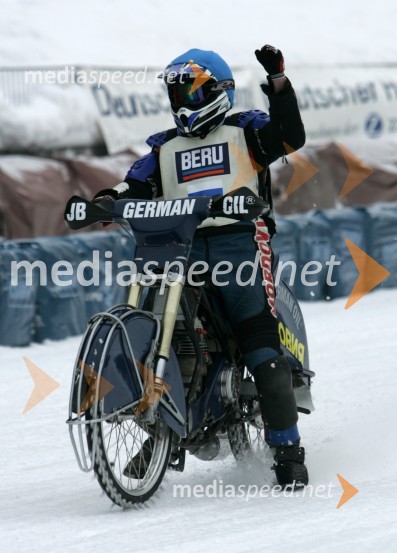 Younir Bazeev (Rusija), zmagovalecSPEEDWAY NA LEDU, polfinale svetovnega prvenstva posameznikov, 2. dirka