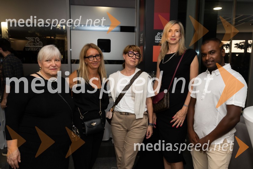  Neda Thaler, Generali;  ... ;  Helena  Slapšak Štrukelj, Generali;  Marinka Kraljič;  Lakshan SilvaOdprtje razstave Črno na belem akademske slikarke Tine Konec, Generali galerija