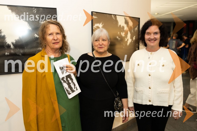  Janja Lekše;  Neda Thaler, Generali;  Petra  Bizilj Silva, kustosinja Generali galerijeOdprtje razstave Črno na belem akademske slikarke Tine Konec, Generali galerija