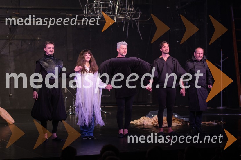  Blaž Setnikar, igralec;  Živa Selan, igralka;  Borut  Veselko, igralec;  Miha Rodman, igralec;  Ciril Roblek, inspicient PGKZadnji Hamlet, premiera, Prešernovo gledališče Kranj