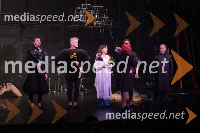  Blaž Setnikar, igralec;  Borut  Veselko, igralec;  Živa Selan, igralka;  Miha Rodman, igralec;  Ciril Roblek, inspicient PGKZadnji Hamlet, premiera, Prešernovo gledališče Kranj