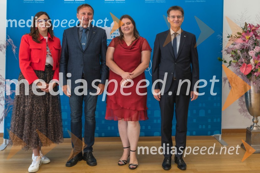  Nomi  Hrast , prorektorica za študentska vprašanja Univerze v Mariboru;  Blaž Zmazek,  dekan Fakultete za naravoslovje Univerze v Mariboru;  Melani Potrč, študentka Fakultete za naravoslovje in matematiko Univerze v Mariboru; prof. dr. Zdravko Kačič, rektor Univerze v MariboruNajboljša študentka Univerze v Mariboru je Iza Beširević
