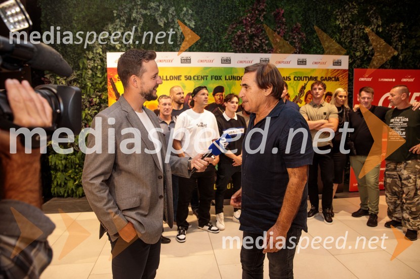  Alen Podlesnik, moderator, novinar POP TV;  Rok Cvetkov, kaskaderAction Night s filmom Plačanci 4 v Cineplexx Ljubljana