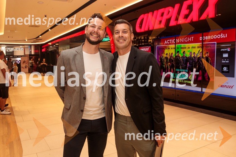  Alen Podlesnik, moderator, novinar POP TV;  Klemen Bučan, radijski voditelj, stand-up komik, DJAction Night s filmom Plačanci 4 v Cineplexx Ljubljana