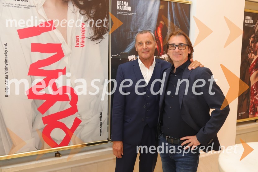  Danilo Rošker, direktor SNG Maribor;  Aleksandar  Popovski, režiser, umetniški direktor Drame SNG MariborTrpko komična drama Pijani odpira sezono v mariborski Drami