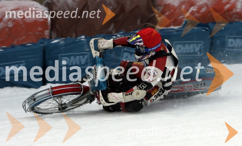 Dmitri Bulankin (Rusija)SPEEDWAY NA LEDU, polfinale svetovnega prvenstva posameznikov, 2. dirka