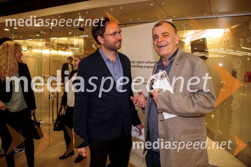  Vito Žuraj, skladatelj;  Matej Šarc, direktor Slovenske filharmonijeKoncert Ensemble Moderna v Cankarjevem domu