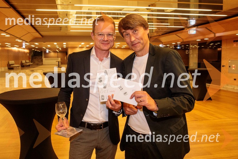  Christian Fausch, Ensemble Modern GBR;  Aleš Šteger, programski vodja, BeletrinaKoncert Ensemble Moderna v Cankarjevem domu