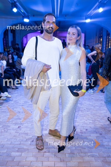  Marko  Pavlović, podjetnik;  Katarina Benček, social media influencerka, avtorica knjigeLjubljana Fashion Week 2023, modne revije, drugi dan