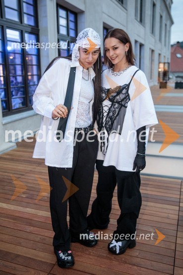  Mia Puhar Rodin - Masayah, pevka;  Tia KrasovecLjubljana Fashion Week 2023, modne revije, tretji dan