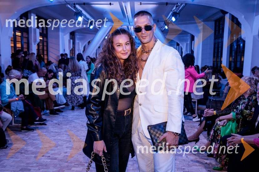  Tereza Pikec, herman&partnerji;  Igor Mikić, fitnes trenes, voditeljLjubljana Fashion Week 2023, modne revije, tretji dan