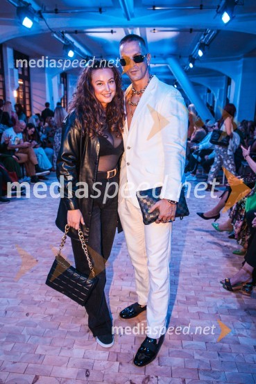  Tereza Pikec, herman&partnerji;  Igor Mikić, fitnes trenes, voditeljLjubljana Fashion Week 2023, modne revije, tretji dan