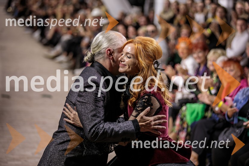  Milan Gačanovič - Gacho, modni guru;  Mojca Mavec, voditeljicaLjubljana Fashion Week 2023, modne revije, tretji dan