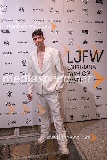  Nino Ošlak, pevecLjubljana Fashion Week 2023, modne revije, tretji dan
