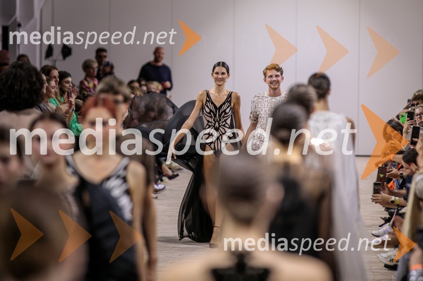  Prisha Alfirev Justinek, manekenka;  Matic Veler, modni oblikovalecLjubljana Fashion Week 2023, modne revije, tretji dan