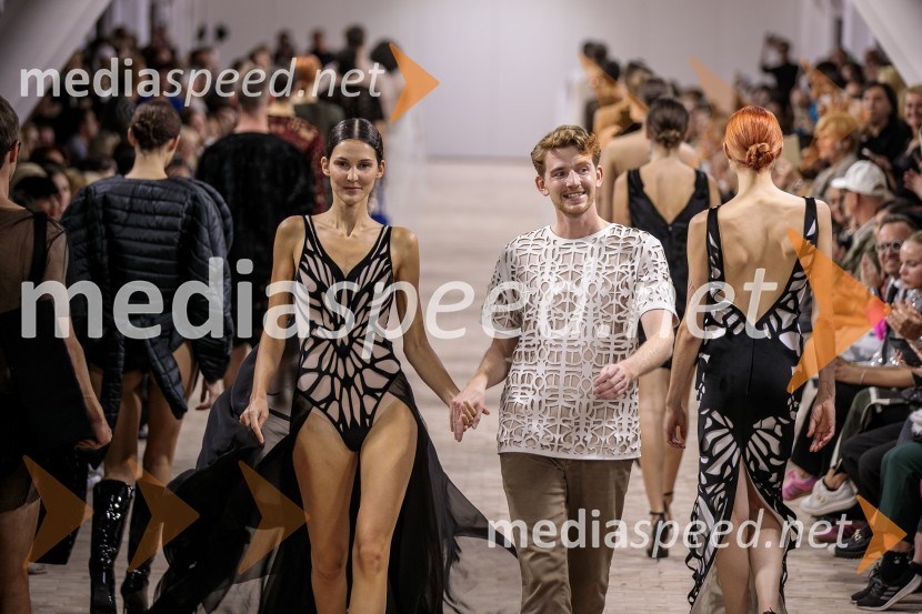  Prisha Alfirev Justinek, manekenka;  Matic Veler, modni oblikovalecLjubljana Fashion Week 2023, modne revije, tretji dan