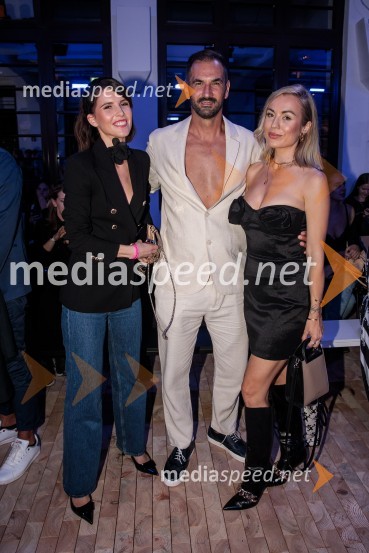  Kaja Flisar, novinarka;  Marko  Pavlović, podjetnik;  Katarina Benček, social media influencerka, avtorica knjigeLjubljana Fashion Week 2023, modne revije, četrti dan