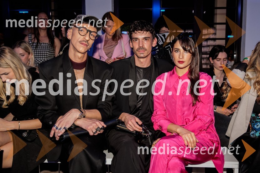 Matjaž Plošinjak, modni oblikovalec;  Nejc Cijan Garlatti, igralec;  Saša Pavlin Stošić, igralkaLjubljana Fashion Week 2023, modne revije, četrti dan