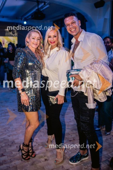  ... ;  Špela Grošelj, pevka;  Boris Dragan, frizerLjubljana Fashion Week 2023, modne revije, četrti dan