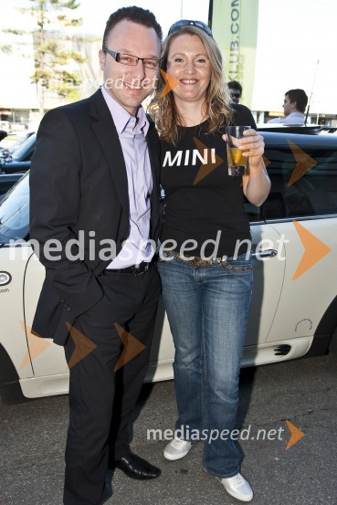 Tadej Tufek, predsednik uprave Adria Airways in Ines Matjašič, BMW SlovenijaMINI Cabrio, predstavitev