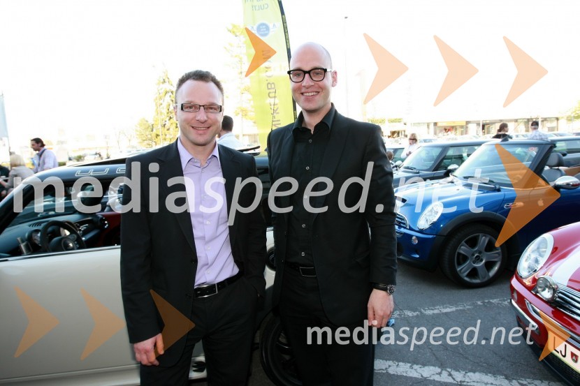 Tadej Tufek, predsednik uprave Adria Airways in Miha Ažman, generalni direktor BMW SlovenijaMINI Cabrio, predstavitev
