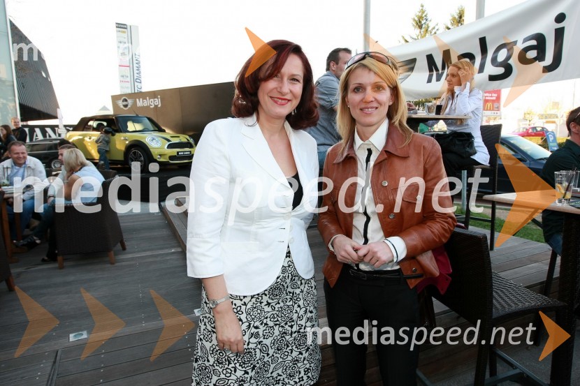 Blanka Malgaj, soproga Andreja Malgaja, lastnika avtohiše Malgaj in Barbara Uranjek, marketing BMW SlovenijaMINI Cabrio, predstavitev