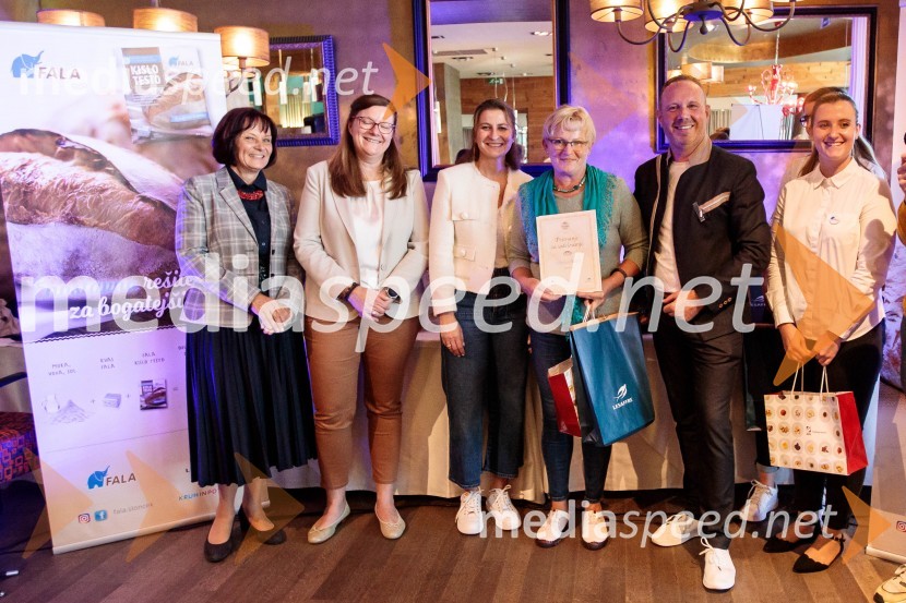  Mirjam Kavčič, direktorica Lesaffre Slovenija;  Leonarda Kramar, razvojna tehnologinja, Žito;  Urška Fartelj, avtorica kuharskega bloga, pisateljica;  ... ;  Marko Pulko,  izvršni direktor, Lesaffre Slovenija;  ... Naj Fala kruh 2023