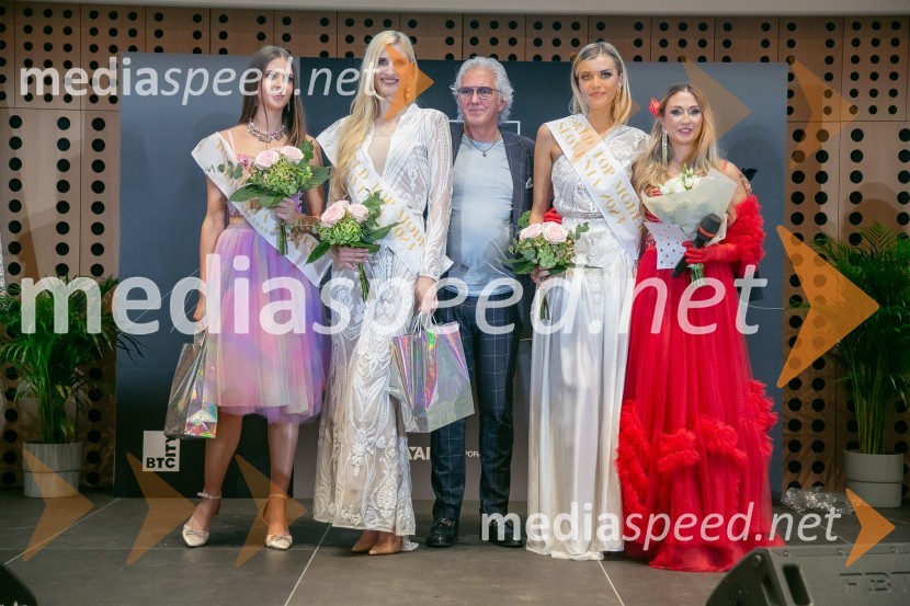  Nina Vinšek, The Look World Top Model 2023;  Anita Švajger, 1. spremljevalka World Top Model Slovenija 2023;  Fiore Tondi, Wordl Top Model;  Valentina Vatovci, World Top Model Slovenia 2023;  Kaly Kolonič, voditeljica, lastnica licence World Top Model Slovenia in lastnica PR Agencije EkskluzivnoWorld Top Model Slovenija 2023
