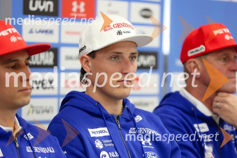  Štefan Hadalin, alpski smučarNovinarska konferenca alpskih smučark in smučarjev, ki bodo nastopili na prvi tekmi FIS svetovnega pokala v Söldnu