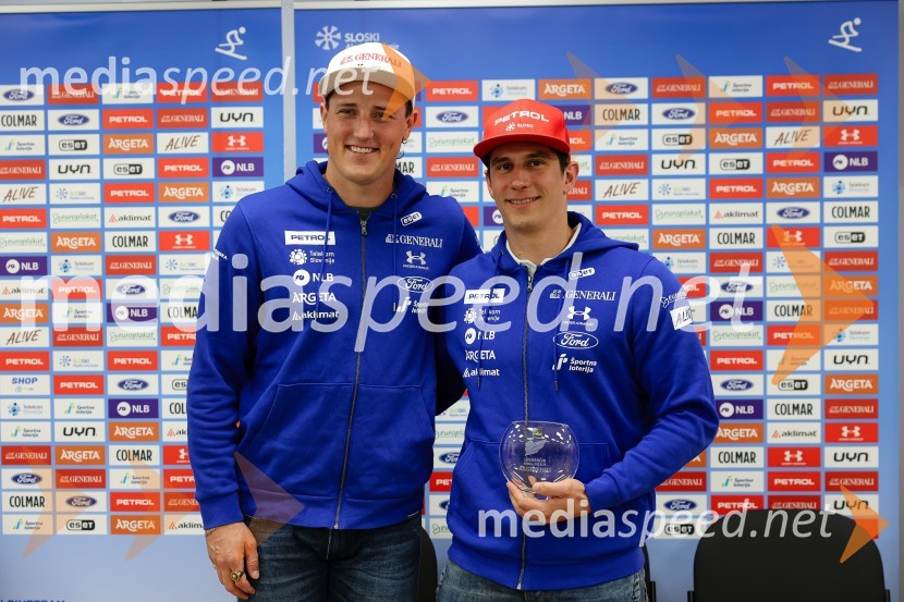  Štefan Hadalin, alpski smučar;  Žan Kranjec, smučarNovinarska konferenca alpskih smučark in smučarjev, ki bodo nastopili na prvi tekmi FIS svetovnega pokala v Söldnu