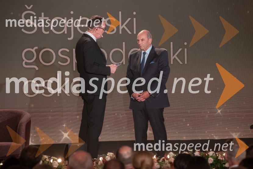 dr. Zoran Medved, odgovorni urednik, TV Maribor; dr. Roman Glaser, častni predsednik, Štajerska gospodarska zbornicaŠtajerski gospodarski oskar za leto 2022