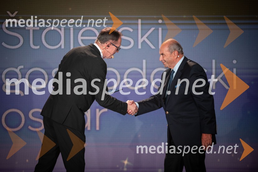 dr. Zoran Medved, odgovorni urednik, TV Maribor; dr. Roman Glaser, predsednik, Štajerska gospodarska zbornicaŠtajerski gospodarski oskar za leto 2022
