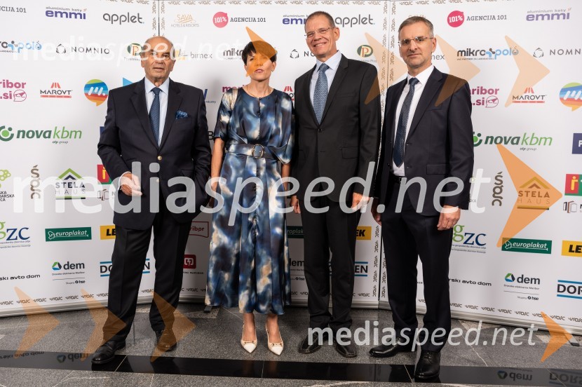 dr. Roman Glaser, častni predsednik, Štajerska gospodarska zbornica; mag. Aleksandra Podgornik, direktorica, Štajerska gospodarska zbornica;  Primož Tručl, direktor, Moja elektrarna;  Albert Kekec, predsednik ŠGZ, direktor, Dorssen d.o.oŠtajerski gospodarski oskar za leto 2022