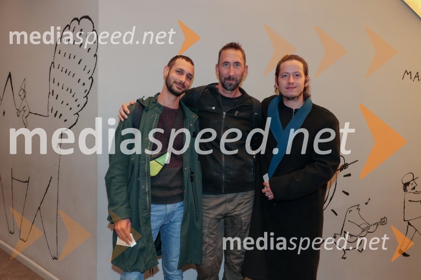  Voranc  Boh, igralec;  Iztok Lužar, igralec in animator;  Benjamin Zajc, dramaturg LGLMala vrla viteza, premiera predstave, Lutkovno gledališče Ljubljana