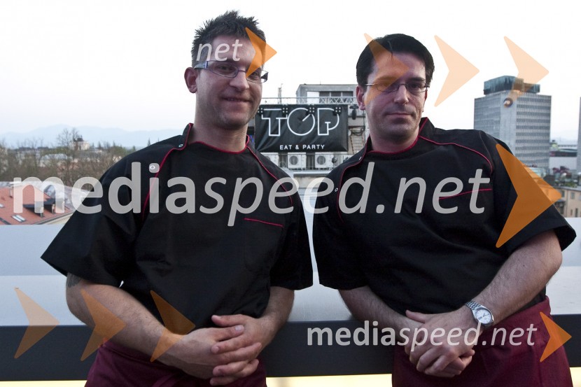 Igor Žel, glavni kuhar in Bernard Varga, pomočnik kuharja v lokalu TOP Eat&Party
Otvoritev lokala TOP Eat&Party v Nami (nekdanja diskoteka Global)