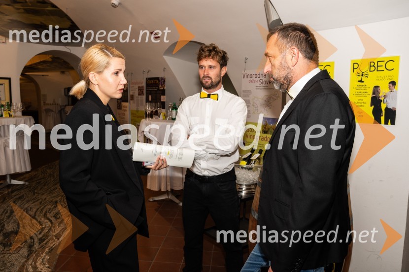  Natalija Cvetko, Mediaspeed d.o.o.;  Domen Jaunik, Vina Jaunik;  Borut  Cvetko, kreativni direktor, Mediaspeed d.o.o.Salon štajerskih mladih vin Pubec letos ponovno v Mariboru in Ljubljani
