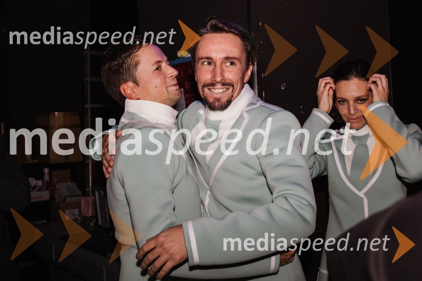  Andrej Zalesjak, igralec;  Jure Kopušar, igralecGeorge Kaplan, premiera satirične komedije v SNG Nova Gorica