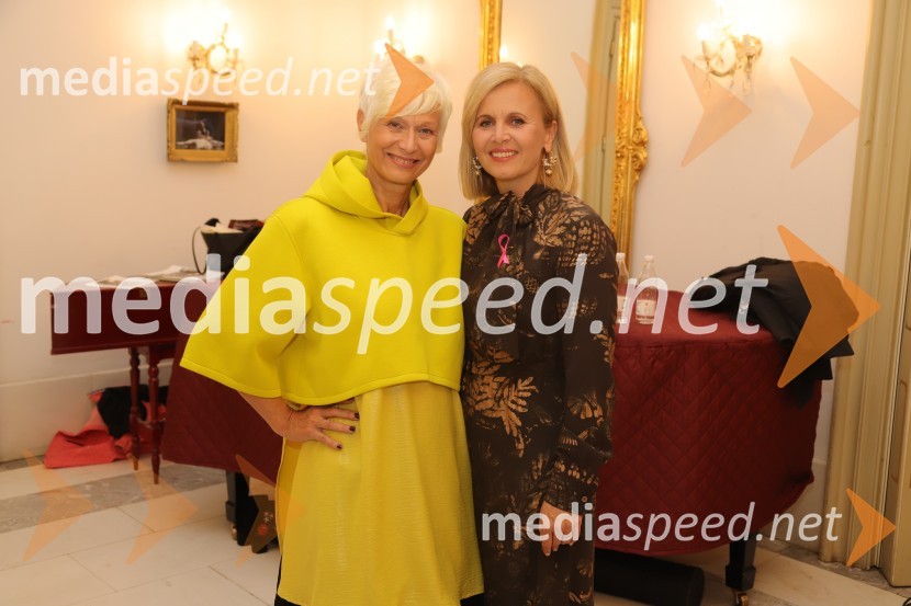  Barbra Drnač, novinarka, plesalka, koreografinja in televizijska voditeljica;  Anita  Mlakar, moderatorka in svetovalka za odnose z javnostmiRoza oktober 2023, modna revija