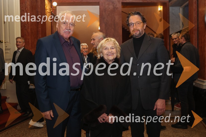 prof. Tomaž Habe, skladatelj, dirigent;  Vladimira Habe;  Marko  Hribernik, dirigent, umetniški direktor opereRequiem, premiera