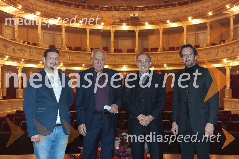  Iztok Kocen, dirigent; prof. Tomaž Habe, skladatelj, dirigent;  Igor Švara, dirigent;  Marko  Hribernik, dirigent, umetniški direktor opereRequiem, premiera