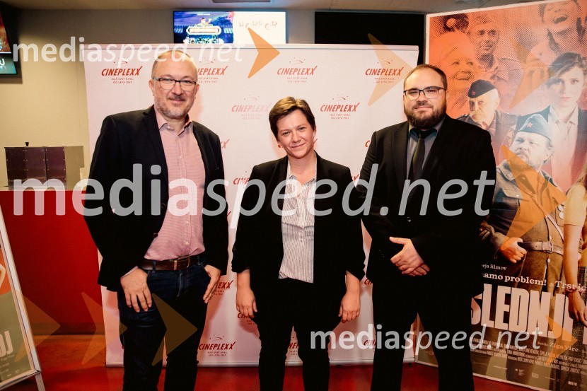  Boštjan Virc, producent in scenarist, Studio Virc;  Iza Strehar, dramatičarka in scenaristka;  Žiga Virc, slovenski režiserPremiera filma Poslednji heroj v Cineplexx Novo mesto