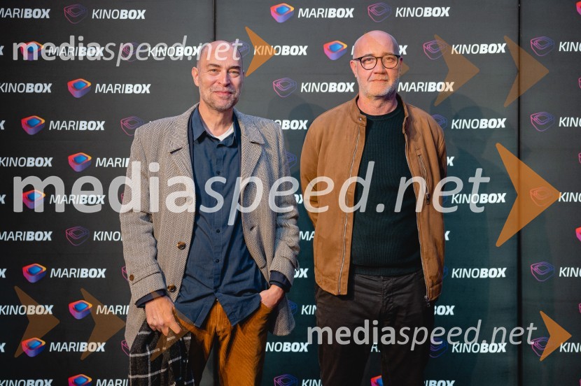  Rene Maurin, režiser in fotograf;  Djordje Bjelobrk, arhitektPremiera filma Poslednji heroj s filmsko ekipo v Mariboxu