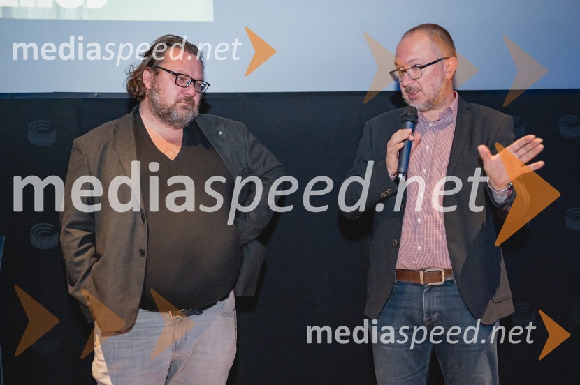  Primož Pirnat, igralec;  Boštjan Virc, producent in scenarist, Studio VircPremiera filma Poslednji heroj s filmsko ekipo v Mariboxu